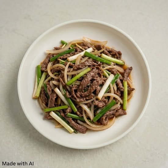 Shredded Beef with Green Onion (蔥爆牛肉絲)